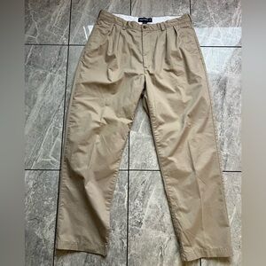RALPH LAUREN POLO GOLF Men Classic Pleated Chino Poly Cotton 38Wx32L Khaki/Tan